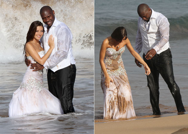 Photos: Ryan Howard plays “trash the dress” with wife