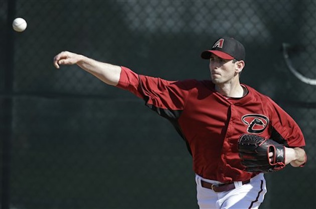 Brandon McCarthy throws to hitters for first time