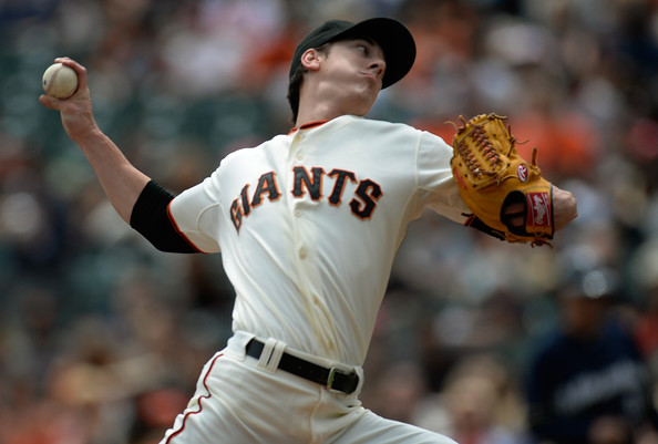 Tim Lincecum allows one-hit over eight innings in win against Brewers
