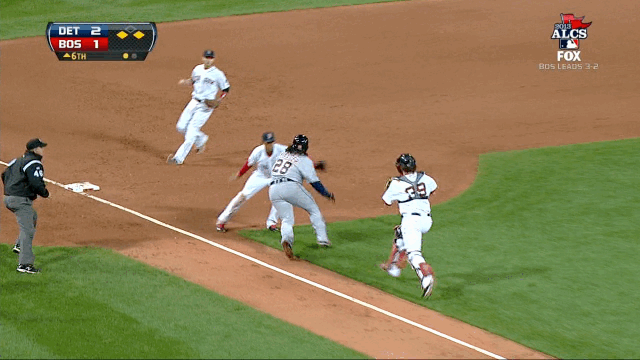 Watch: Prince Fielder takes flop in sixth inning of ALCS (GIF)