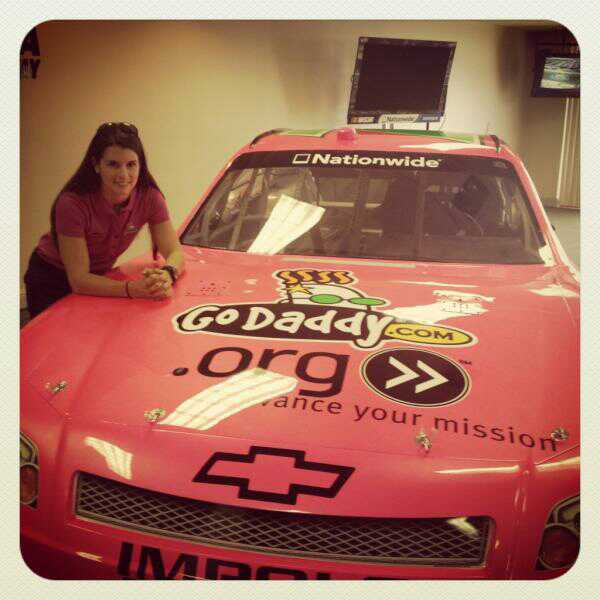 Photo: Danica Patrick driving Pink Car for Breast Cancer