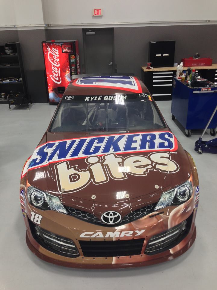 Kyle Busch running Snickers Bites paint scheme for All-Star race