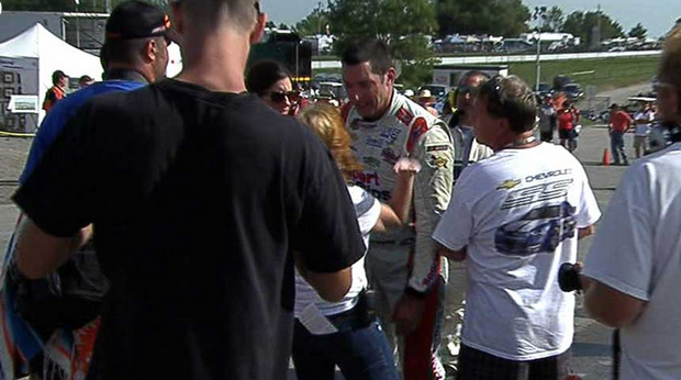 NASCAR driver Max Papis gets slapped by woman after race