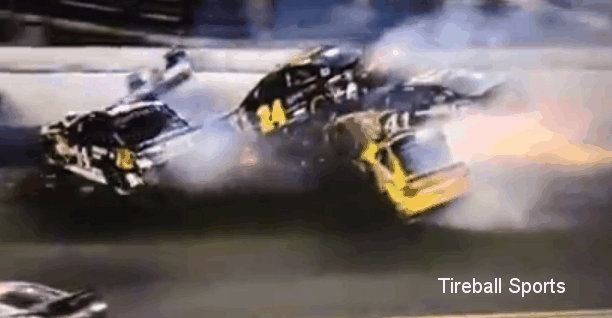 Ricky Stenhouse Jr. sends cars airborne, takes out Danica