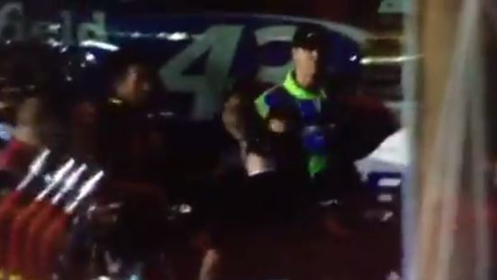 Shoving, punching between Marcos Amrbose and Casey Mears following Richmond