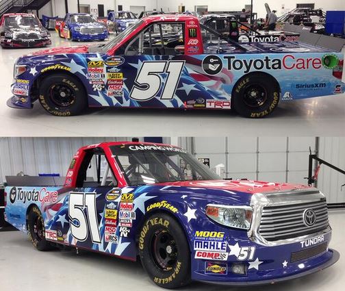Kyle Busch driving American flag truck at Charlotte (Photos)