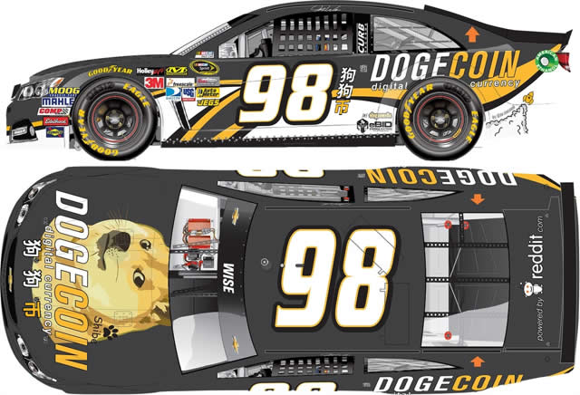 Dogecoin and Reddit return to Josh Wise’s No. 98 at Talladega