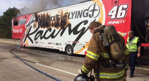 Michael Annett’s hauler catches on fire on way to Texas