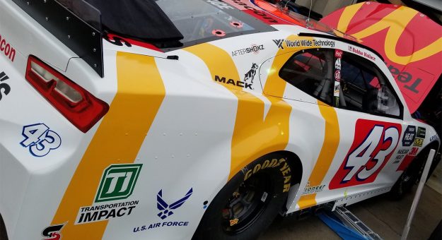 Bubba Wallace driving Team Bacon McDonald’s car at Atlanta