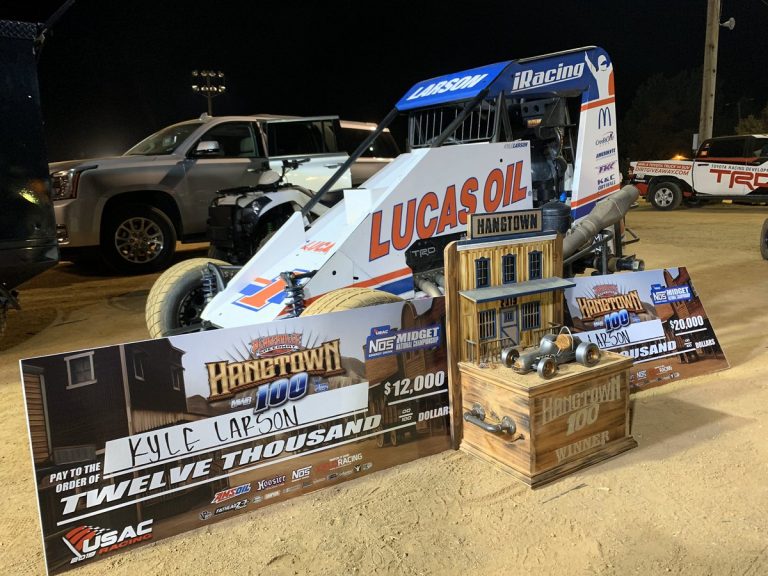 Kyle Larson collects big payday with midget win in Placerville