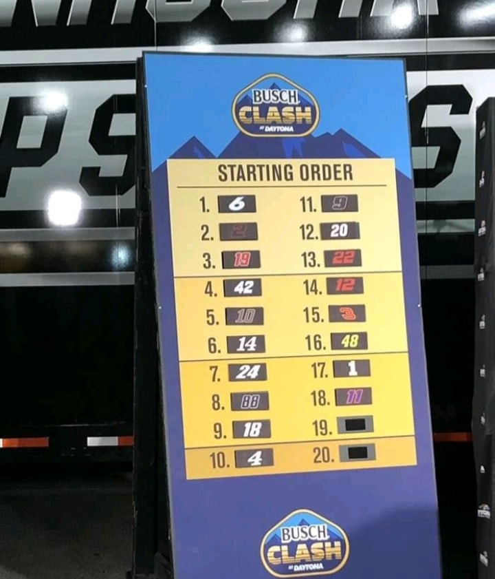 Lineup set for Busch Clash at Daytona