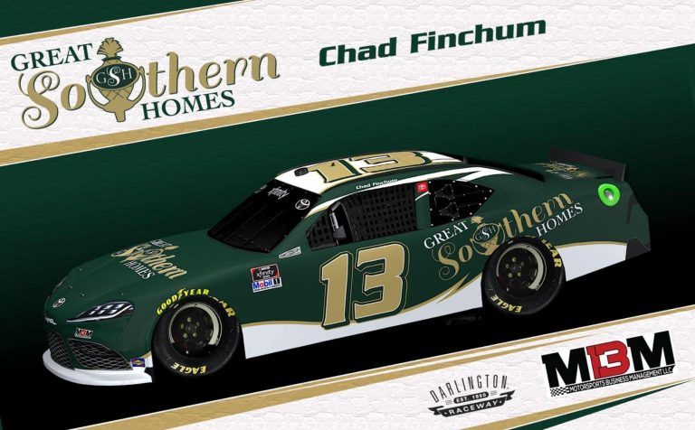 Finchum gets sponsorship from Great Southern Homes at Darlington