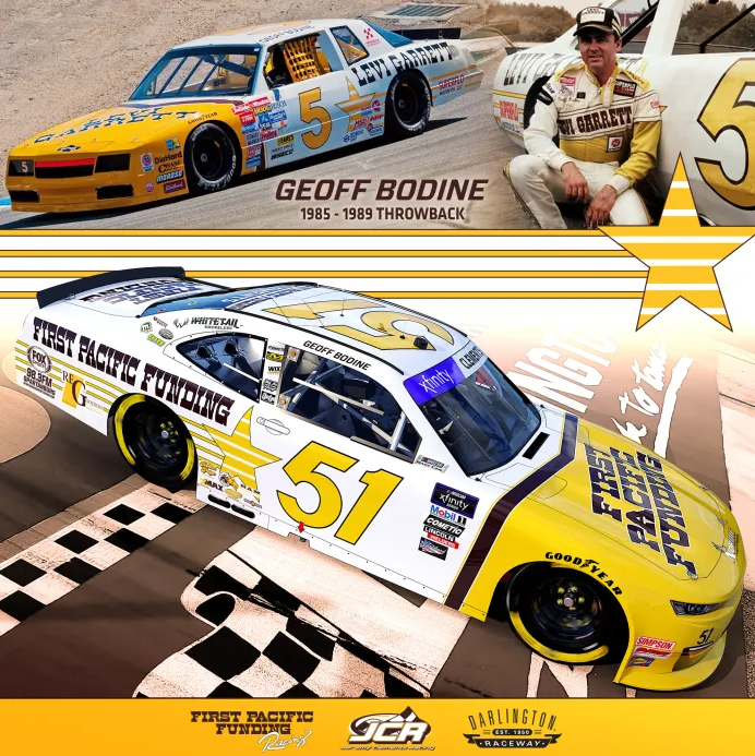 Jeremy Clements running Geoff Bodine throwback at Darlington