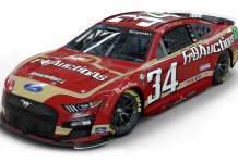 Michael McDowell running Mark Martin scheme at North Wilkesboro