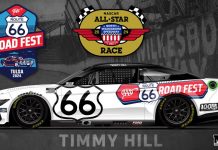 Timmy Hill driving Spirit of Route 66 car for All-Star Open