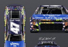 Ricky Stenhouse Jr. driving 100 years of Kleenex car at New Hampshire