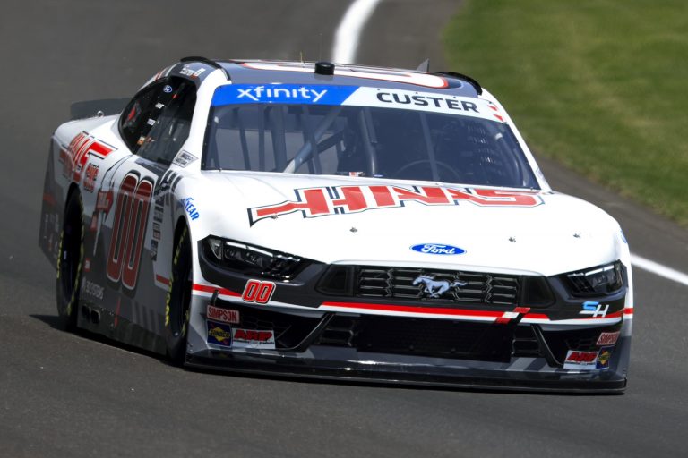 Cole Custer earns Xfinity pole at IMS oval, Saturday Starting Grid