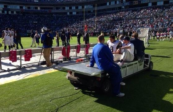 Sam Bradford carted of field in fourth quarter with leg injury (GIF)