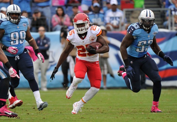 Jamaal Charles dealing with blisters on toes