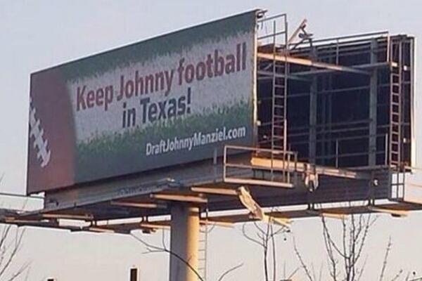Billboard encourages Texans to draft Johnny Manziel