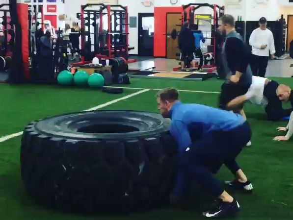 Watch: J.J. Wyatt flip 1,000 pound tire