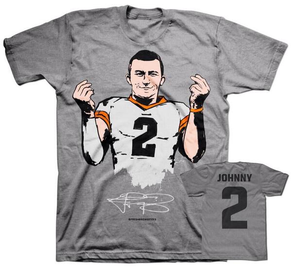 Johnny Manziel lands on t-shirt with “money” sign