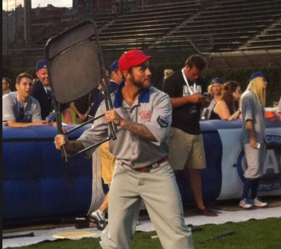 CM Punk visits Wrigley Field for Kerry Wood’s wiffle ball game