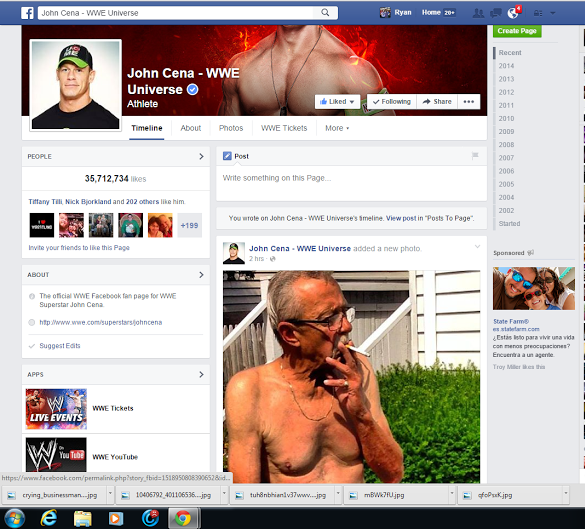 John Cena’s Facebook account gets hacked (Photo)