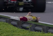 Georgina the mannequin falls off overpass at Barber Motorsports Park IndyCar race