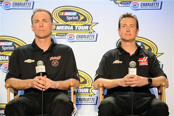 Kevin Harvick and Kurt Busch during SHR's media day