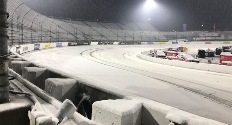 NASCAR races at Martinsville snowed out, postponed until Monday