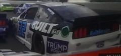 Corey LaJoie’s No. 32 car drove with Trump 2020 decal