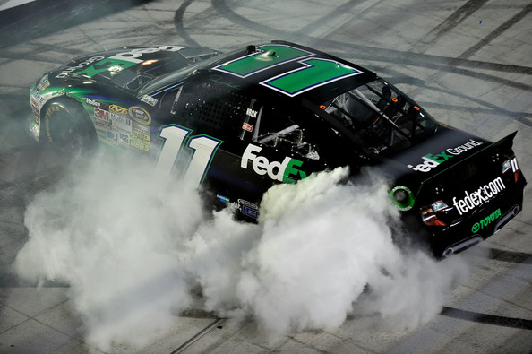 Denny Hamlin Out Grooves at Bristol, Wins Irwin Tools Night Race