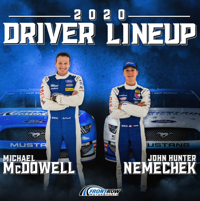 McDowell, Nemechek tabbed as Front Row Motorsports drivers for 2020