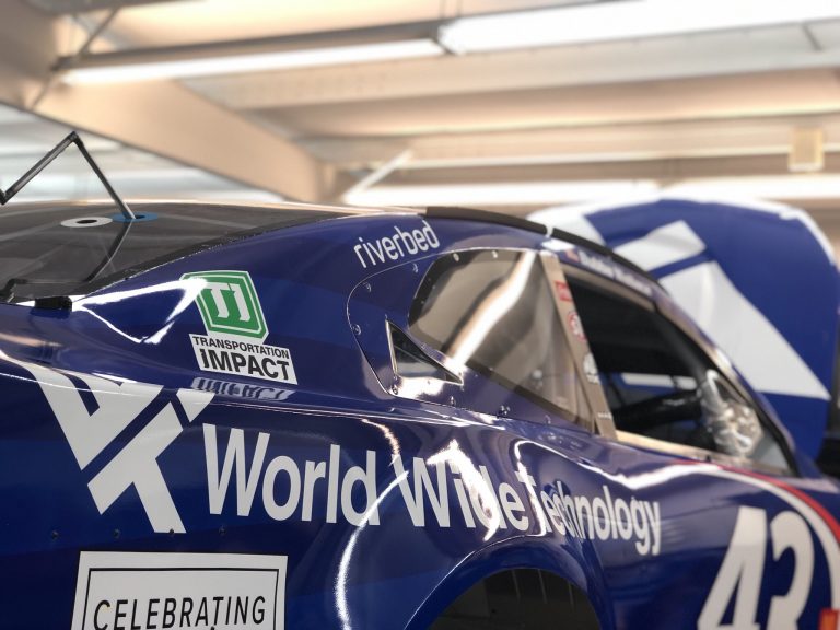 World Wide Technology appearing on Bubba Wallace No. 43 at Indy
