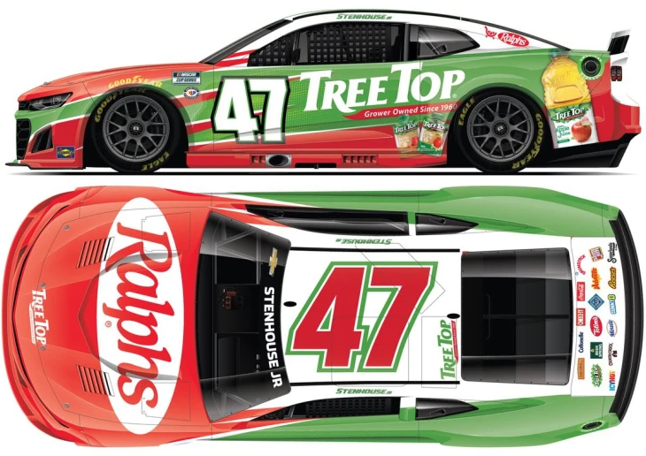 Ricky Stenhouse Jr. to feature Ralphs/Tree Top on No. 47 at Auto Club Speedway